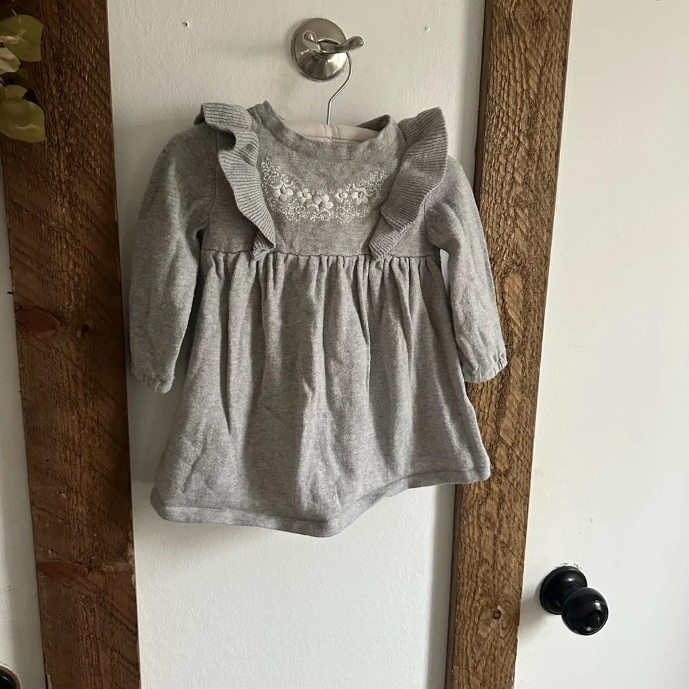 Baby Girl Embroidered Floral Knit Sweater Dress 6 Months Carter’s